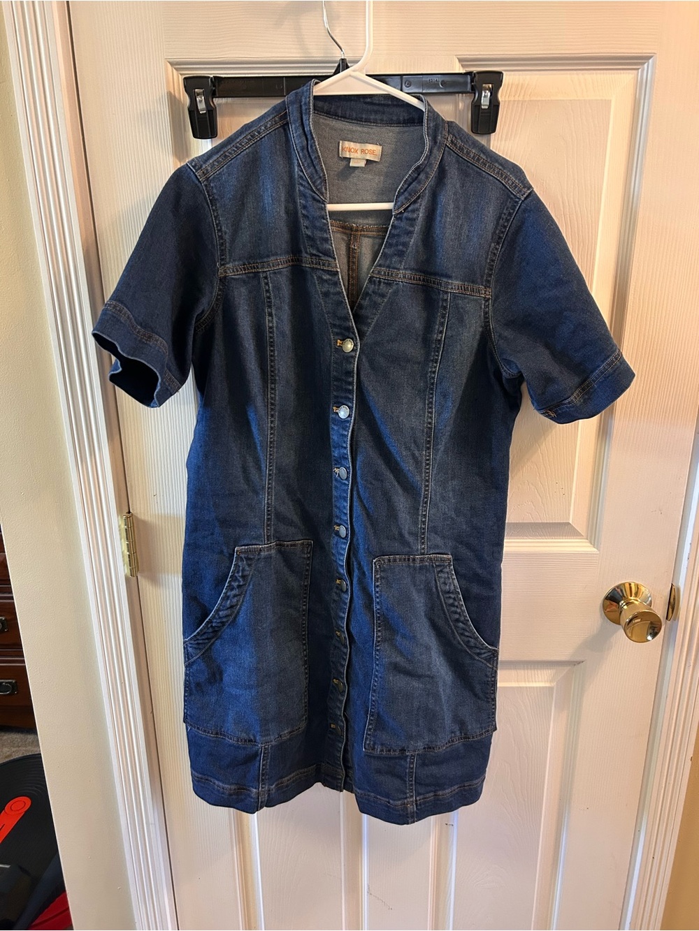 Knox Rose Blue Denim Button-Front Shirt Dress